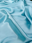 Soie pure satin bleu aqua, soie par cour, mousseline de soie, soie de mûrier, yardage de soie, soie lourde, tissu de soie de luxe. 16 mm/ 135 cm de largeur.