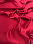 Soie pure satin rouge saturée, soie par cour, mousseline de soie, soie de mûrier, yardage de soie, soie lourde, tissu de soie de luxe. 23 mm/ 135 cm de largeur.