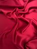 Soie pure satin rouge saturée, soie par cour, mousseline de soie, soie de mûrier, yardage de soie, soie lourde, tissu de soie de luxe. 23 mm/ 135 cm de largeur.