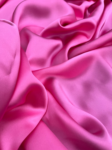 Soie pure satin rose fuschia, soie par cour, mousseline de soie, soie de mûrier, yardage de soie, soie lourde, tissu de soie de luxe. 16 mm/ 135 cm de largeur.