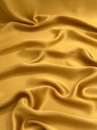 Soie pure satin jaune or, soie par cour, mousseline de soie, soie de mûrier, yardage de soie, soie lourde, tissu de soie de luxe. 14 mm/ 135 cm de largeur.