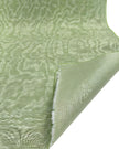 Rembourrage luxueux en soie vert pastel pour tête de lit ottoman, tissus d'intérieur pour textiles de maison : housses d'oreiller, motifs inspirés du kimono, motifs en filigrane.