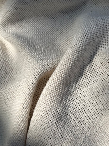 Heavy Weight Organic Cotton Open Weave Sewing Fabric, Natural Undyed, Wide Width