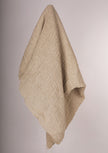 Neutral Stretchy Crinkle Linen Fabric, Textured Surface,Off Sand Beige Cotton Blend Fabric.