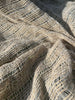 Tissu en lin écru blanc ivoire par cour, tissu en coton biologique, tissus naturels semi-transparents texturés à la main.