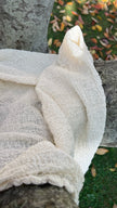 Neutral Stretchy Crinkle Cotton Fabric, Textured Surface,Off White Ivory Cotton Fabric,Light Weight.