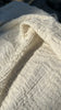 Neutral Stretchy Crinkle Cotton Fabric, Textured Surface,Off White Ivory Cotton Fabric, Light Weight.