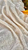 Neutral Stretchy Crinkle Cotton Fabric, Textured Surface,Off White Ivory Cotton Fabric, Light Weight.