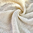 Neutral Stretchy Crinkle Cotton Fabric, Textured Surface,Off White Ivory Cotton Fabric, Light Weight.