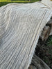 Neutral Stretchy Crinkle Linen Fabric, Textured Surface,Off Sand Beige Cotton Blend Fabric.