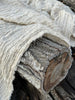 Neutral Stretchy Crinkle Linen Fabric, Textured Surface,Off Sand Beige Cotton Blend Fabric.