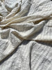 Wrinkled Softened Linen Cotton Fabric By The Yard/ Unbleached Surface With White Stripes.