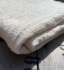 Wrinkled Softened Linen Cotton Fabric By The Yard/ Unbleached Surface With White Stripes.