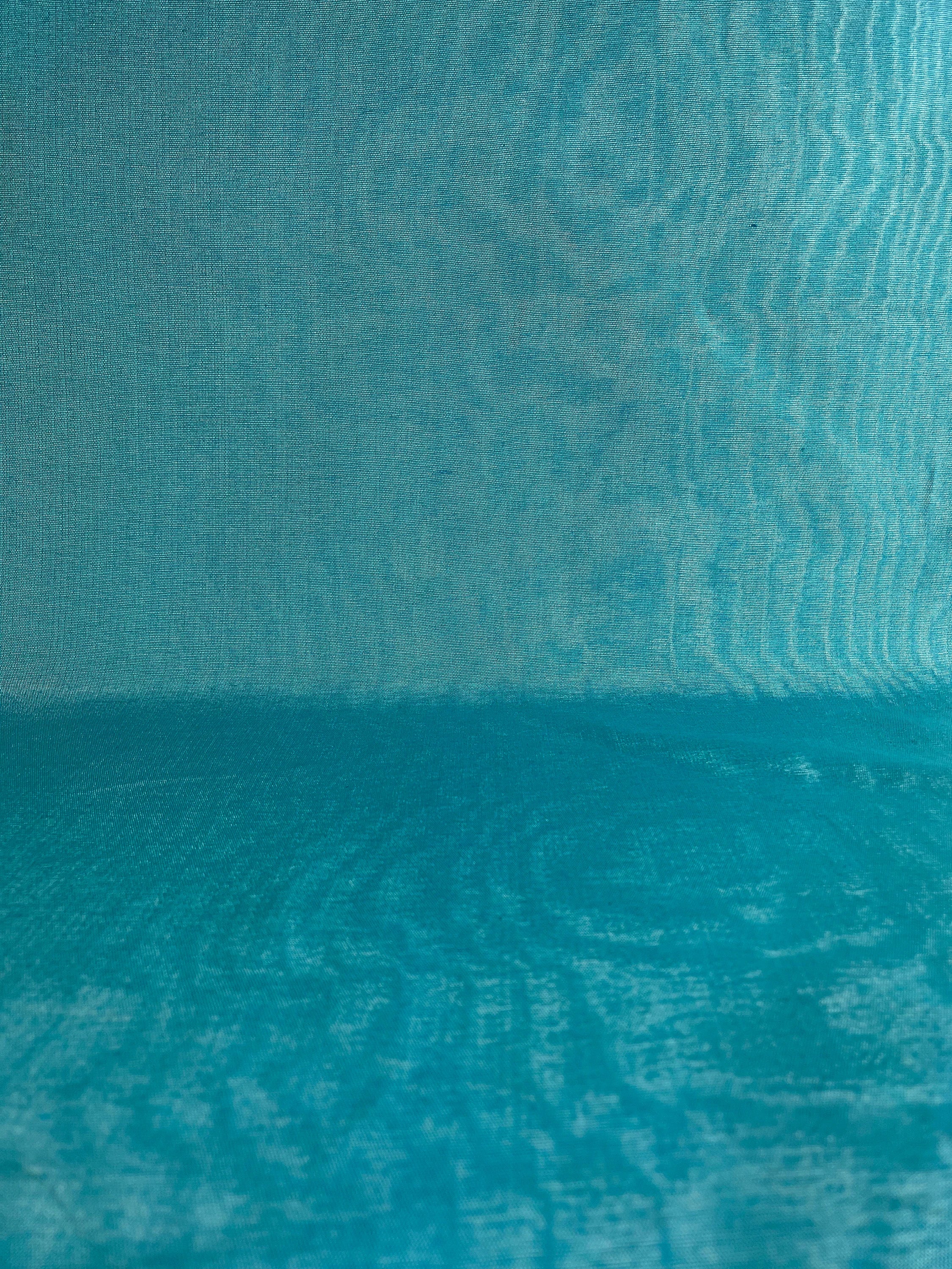 Turquoise Blue Silk Fabric, Silk By The Yard. Watermark Design, Shantung Silk, Wide Moiré Silk Fabric, Wide Thick Silk Ribbon, Silk Upholstery Fabric.